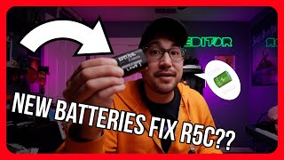 Can I use LP-E6P batteries in a battery grip on the Canon R5C?