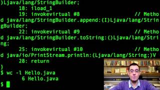 An example Java program execution