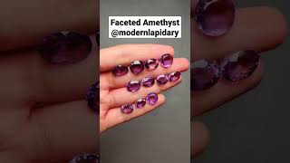 Faceted Amethyst by @ModernLapidary #modernlapidary #amethyst #gems #cabochons #facetedamethyst