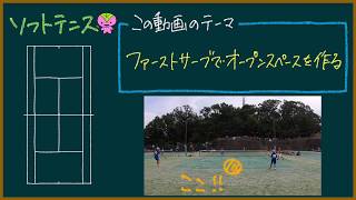 【ソフトテニス試合解説15】ファーストサーブでオープンスペースを作る【戦術：京都全中】