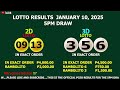 lotto result today 5 00 pm draw january 10 2025 friday pcso live