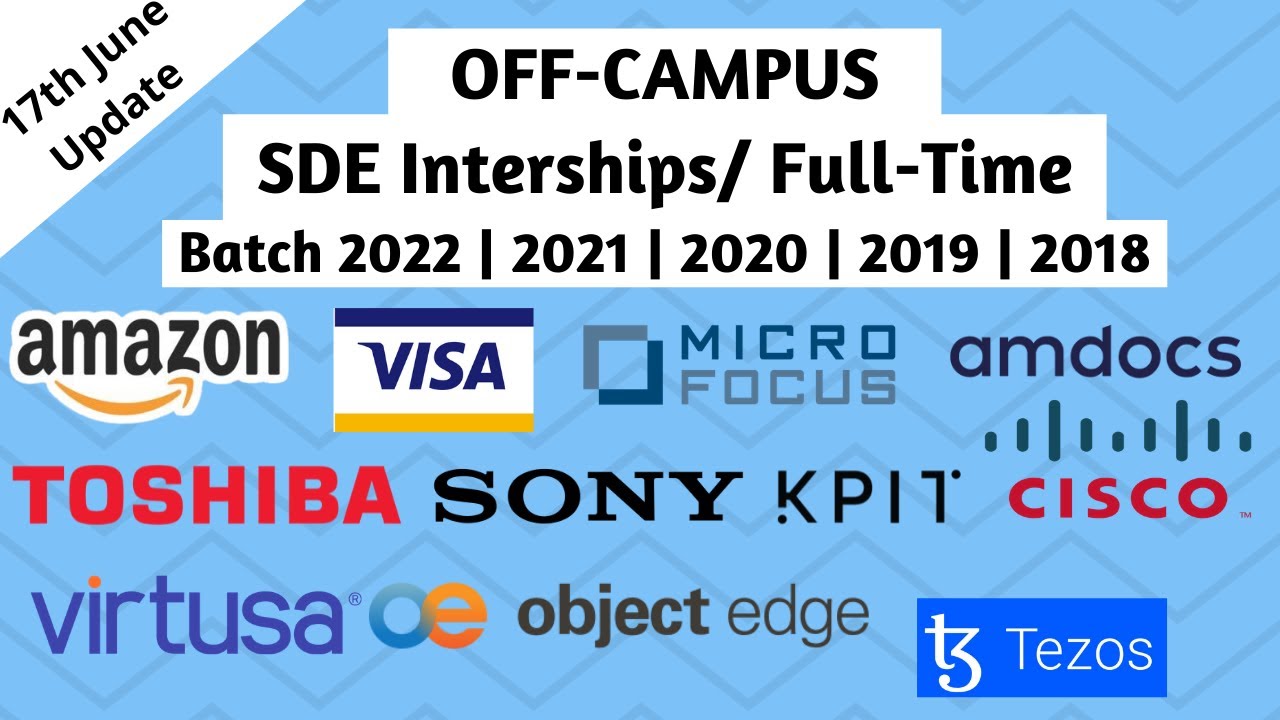 Latest Off Campus Drives 2022 2021 2020 2019 2018 Batch