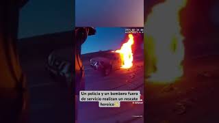 El accidente ocurrió en Arizona, poco antes de las 7 de la mañana🔥 #incendio #rescate #heroic