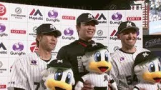 2019年5月17日 千葉ロッテ・二木投手・レアード選手・鈴木選手ヒーローインタビュー