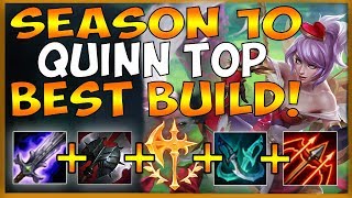 SEASON 10 BEST QUINN BUILD! TANKY FIGHTER QUINN IS BACK (CRAZY HEALS) - League of Legends