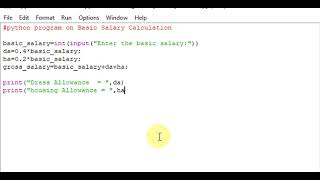 python program on Basic Salary Calculation