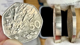 Double Thickness 50p Coin! || Rare D-Day Silver Proof Piedfort || Unboxing Video