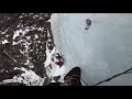 trappfoss wi4 multi pitch ice climbing in rjukan drone gopro footage