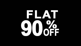 Flat 90% Precent Off Glitch Effect Text Digital TV Distortion 4K Loop Animation