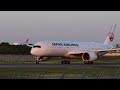 g 042n【4k】夕景の エアバス a350 （ja10xj）迫力の離陸 大阪国際空港（伊丹空港） 飛行ルートの解説もしています。