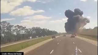 NUEVO VIDEO _ Accidente Challenger 604 en la  Interestatal en Nápoles, Florida