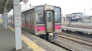 【奥羽本線】普通列車 秋田行き到着@横手駅 Local for Akita arriving at Yokote sta, Akita Japan;)