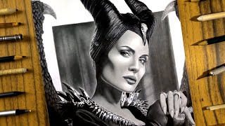 Drawing Malefcente with Angelina Jolie - lino neto arts