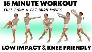 15 Minute Full Body Workout 🔥 Low Impact (NO JUMPING)  Fat Burning Cardio