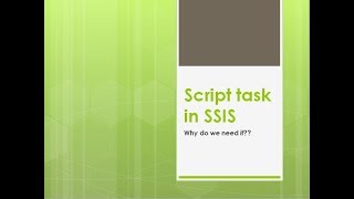 Script Task basics in SSIS