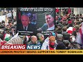 breaking news protest begins in london for the release of tommy robinson