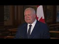 “prorogation doesn’t mean vacation” ont. premier doug ford on trudeau’s resignation announcement