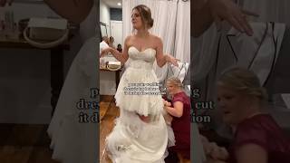 Bride Shocks Guests by Cutting Wedding Dress!