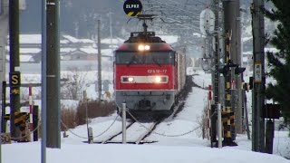 列車番号4060　EF510-17　羽越本線（村上～岩船町）60P　17/01/21　「場内信号機、赤だった？一旦停止。」