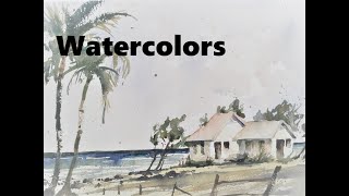 CHRIS PETRI Paints a Tropical Beach and Ocean Seascape - WATERCOLOR IN 5