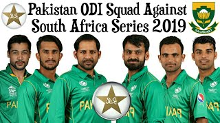 Pakistan ODI Squad For Series Against South Africa 2019