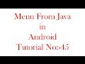 Menu using  Programming in Android