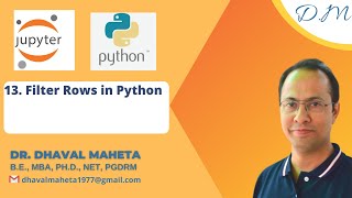 13. Filter Rows in Python || Dr. Dhaval Maheta