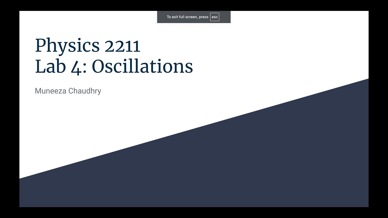 Lab 4 Oscillations Youtube