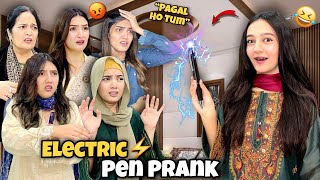 SHOCKING Prank on My Family with Electric Pen⚡️😱|Hira ki Halat Kharab Hogai 🤣| Sistrology