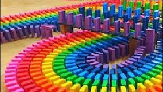 AMAZING Rainbow Dominoes! | Satisfying Domino Screen Link (Taikamuna Officialail)