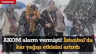 AKOM alarm vermişti! İstanbul'da kar yağışı etkisini artırdı