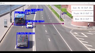 Vehicle Speed Estimation and Counting with YOLO11 شرح عربي