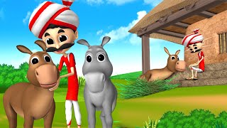 గాడిద మరియు తెలివితక్కువ వ్యాపారి - Donkey & Foolish Master 3D Animated Telugu Moral Stories JOJO TV