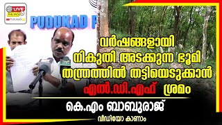 വര്‍ഷങ്ങളായി നികുതി അടക്കുന്ന ഭൂമി തന്ത്രത്തില്‍ തട്ടിയെടുക്കാന്‍ എല്‍.ഡി.എഫ്  ശ്രമം :കെ.എം ബാബുരാജ്