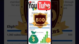 500 Subscribers 💸💰💲🤑YouTube Monetization On #money #shortsvideo #subscribe #youtubeshorts