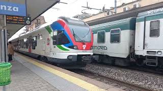 Treno a Monza Etr 524 Regio Express 25519 Per Milano Centrale e Etr 421 Suburbano S8 24844 Per Lecco