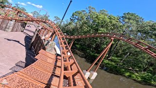 Jungle Rush - Onride - Dreamworld Australia - Vekoma - Switchback Coaster - (Train starts backward)