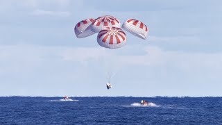 SpaceX Crew Dragon Doug Hurley & Bob Behnken Splashdown In Gulf Of Mexico Aug 2nd 2020 2:48pm NASA