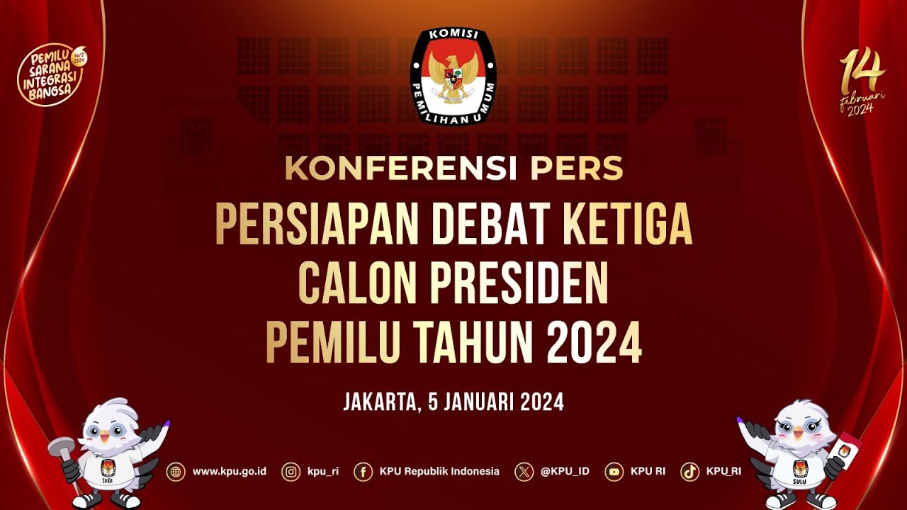 Konferensi Pers Persiapan Debat Ketiga Calon Presiden Pemilu Tahun 2024 ...