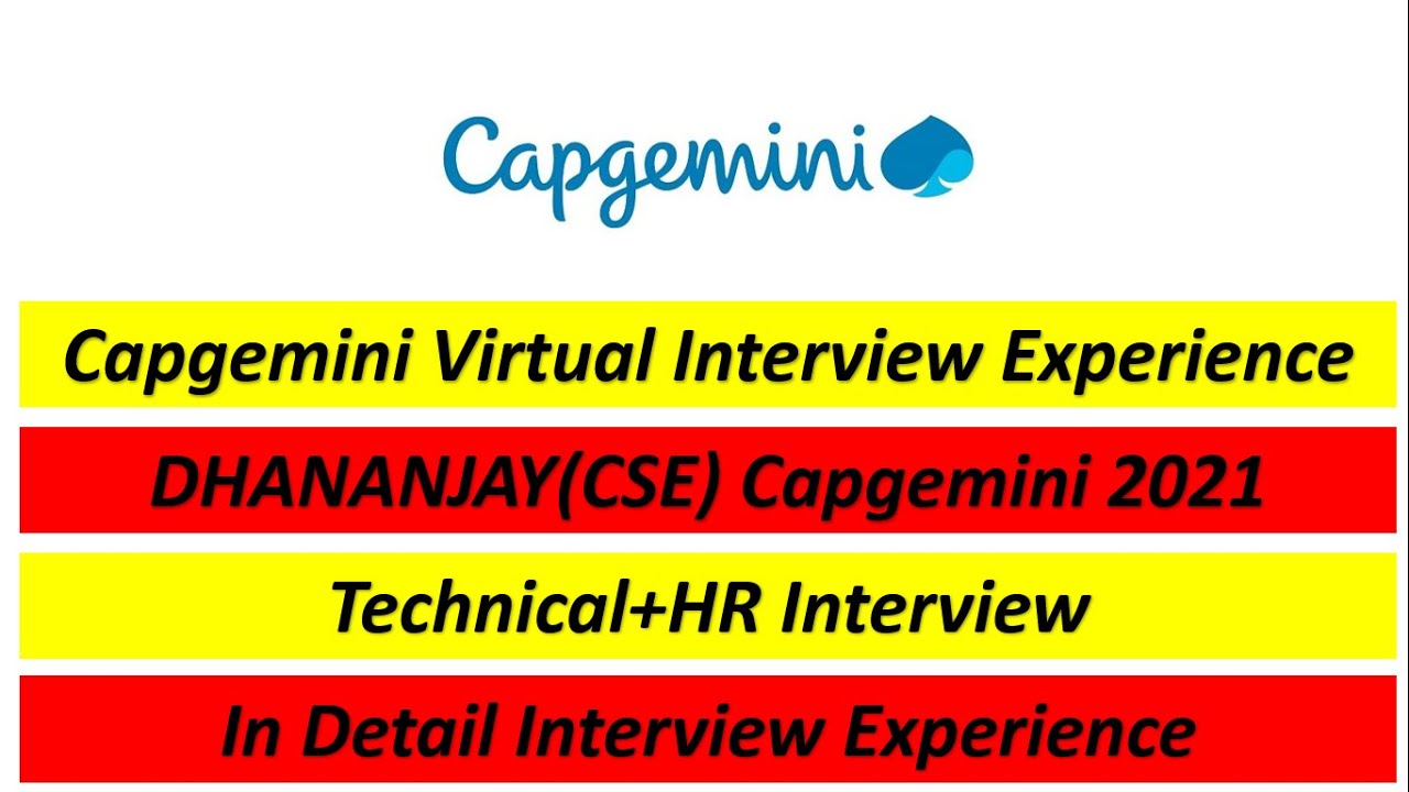 Capgemini Interview Experience 2021 Batch | Dhananjay CSE | Technical ...