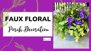 Faux Flower Planter | Porch Decorating | Artificial Flowers Outdoor Ideas