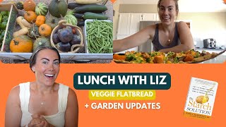 FULL AND FULFILLED VEGGIE FLATBREAD, STARCH SOLUTION RECIPES, LUNCH WITH LIZ, WFPB,  OIL FREE
