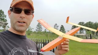 Trimming a small rubber powered airplane, the Supermax II