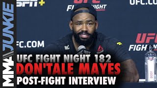 Don'Tale Mayes overcame 'demons' for first octagon win | UFC Fight Night 182 post-fight interview