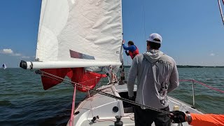 J24 2024 Corinthian Heritage Cup Regatta Race 5, on board communication \u0026 Spinnaker fail, #regatta