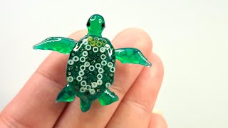 UV Resin - Tiny Moving Turtle - UV Resin Art - As Home Decor or Pendant