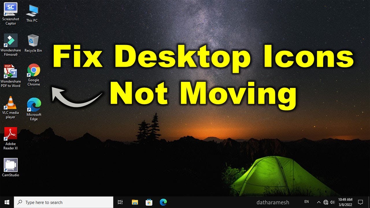 How To Fix Desktop Icons Not Moving In Windows - YouTube