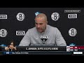 head coach jordi fernández after the nets defeat the heat