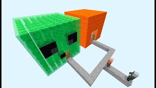 which cube of slime or lava will the villager choose ?