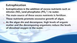 E.5.3 Describe the process of eutrophication and its effects